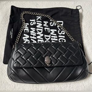 Kurt Geiger Black Quilted Shoulder Bag with Chain
